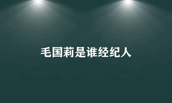 毛国莉是谁经纪人