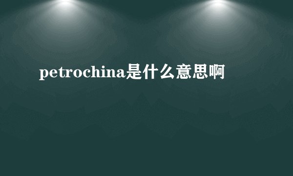 petrochina是什么意思啊