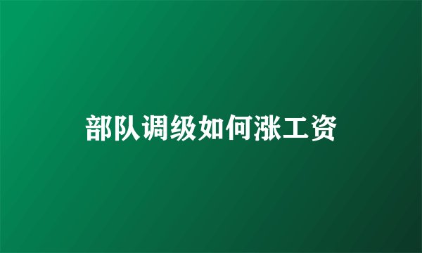部队调级如何涨工资