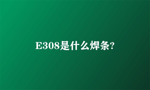 E308是什么焊条?
