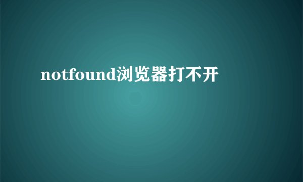 notfound浏览器打不开