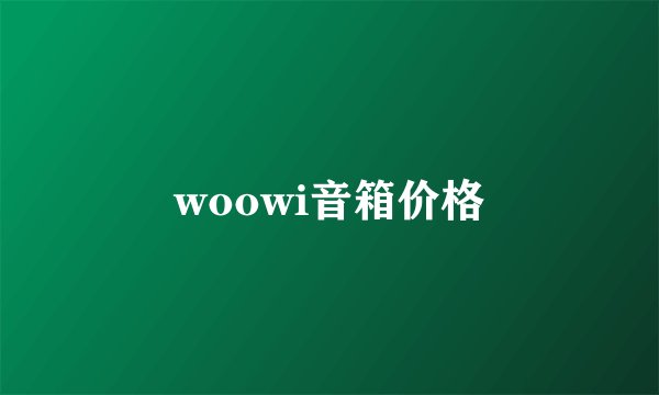 woowi音箱价格