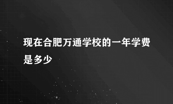 现在合肥万通学校的一年学费是多少