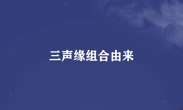 三声缘组合由来