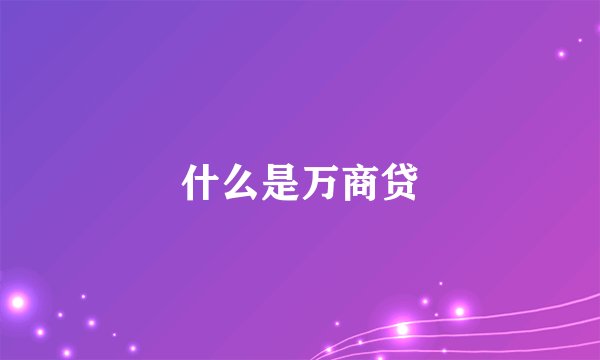 什么是万商贷
