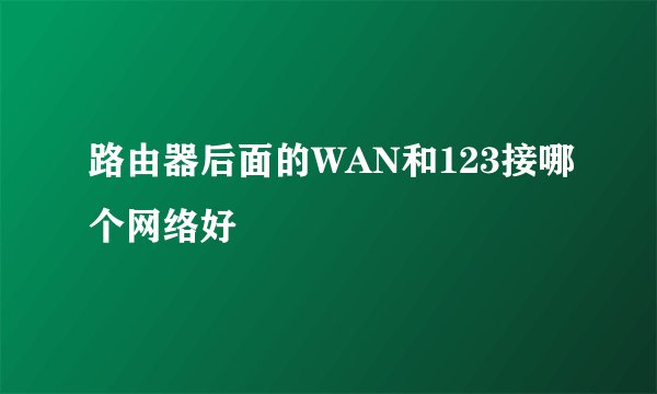 路由器后面的WAN和123接哪个网络好