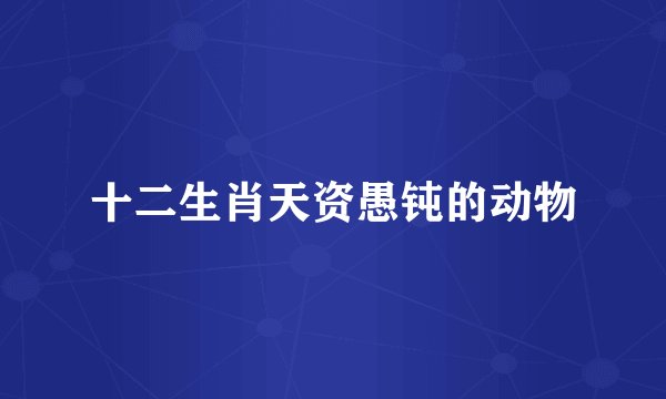 十二生肖天资愚钝的动物