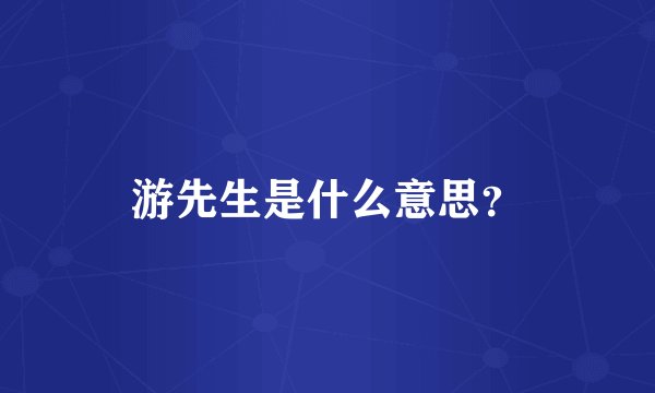 游先生是什么意思?
