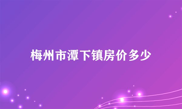 梅州市潭下镇房价多少