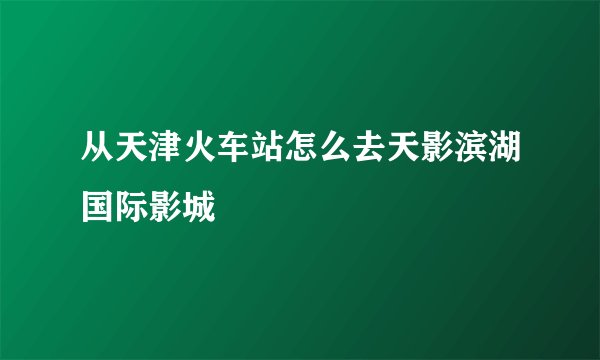 从天津火车站怎么去天影滨湖国际影城