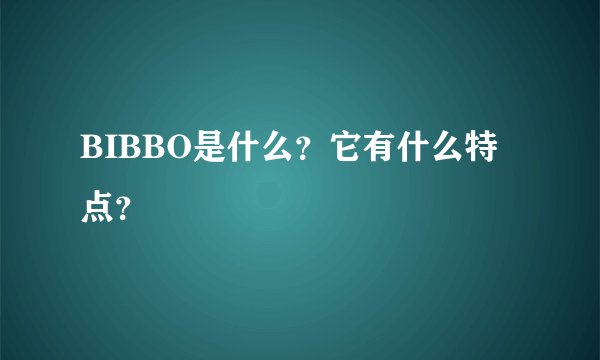 BIBBO是什么？它有什么特点？