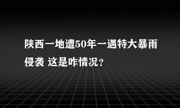 陕西一地遭50年一遇特大暴雨侵袭 这是咋情况？