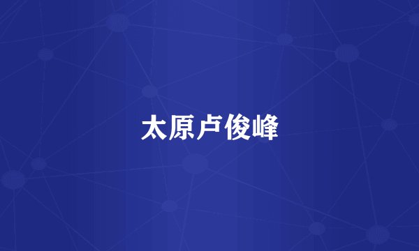 太原卢俊峰