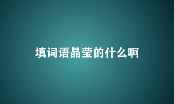 填词语晶莹的什么啊