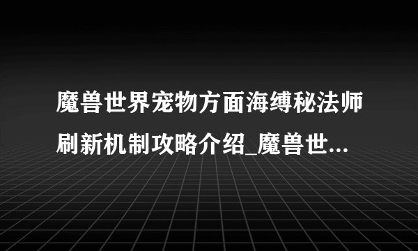 魔兽世界宠物方面海缚秘法师刷新机制攻略介绍_魔兽世界宠物方面海缚秘法师刷新机制攻略是什么