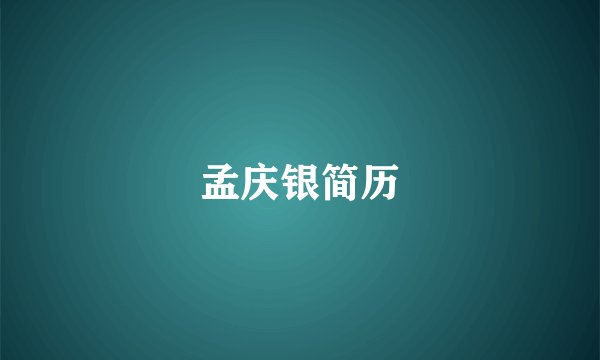孟庆银简历