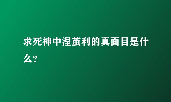 求死神中涅茧利的真面目是什么？