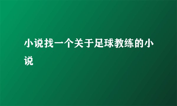 小说找一个关于足球教练的小说
