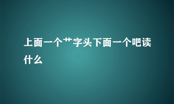 上面一个艹字头下面一个吧读什么
