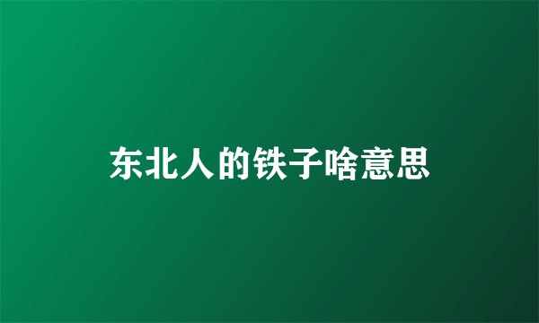 东北人的铁子啥意思