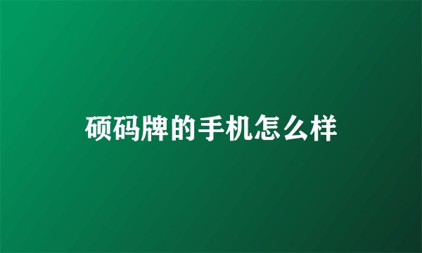 硕码牌的手机怎么样