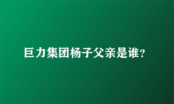 巨力集团杨子父亲是谁？
