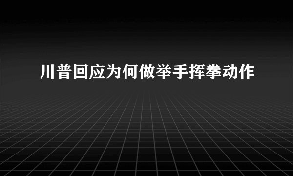 川普回应为何做举手挥拳动作