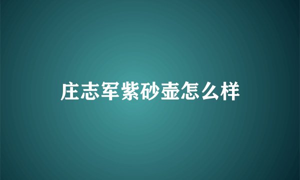 庄志军紫砂壶怎么样