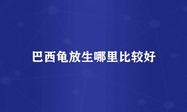 巴西龟放生哪里比较好