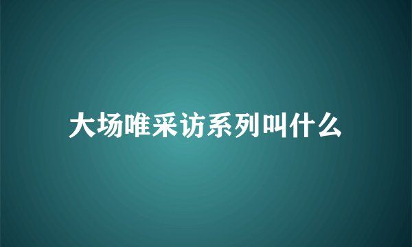 大场唯采访系列叫什么