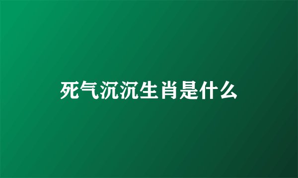 死气沉沉生肖是什么