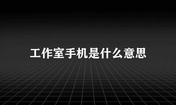 工作室手机是什么意思