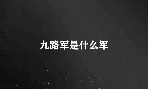 九路军是什么军