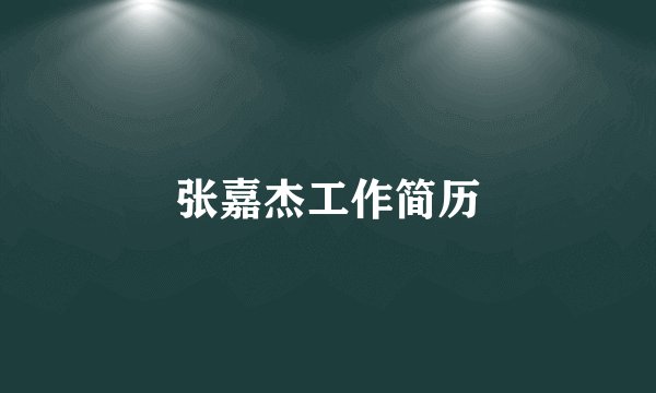 张嘉杰工作简历