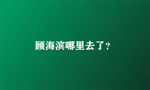 顾海滨哪里去了？