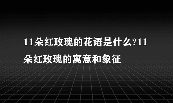 11朵红玫瑰的花语是什么?11朵红玫瑰的寓意和象征