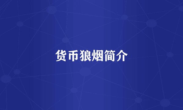 货币狼烟简介