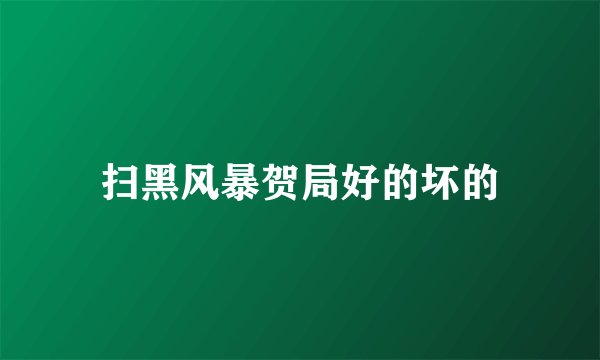 扫黑风暴贺局好的坏的