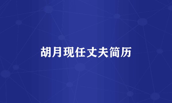 胡月现任丈夫简历