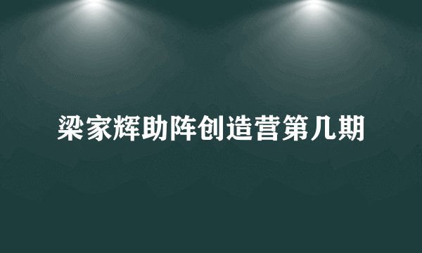 梁家辉助阵创造营第几期