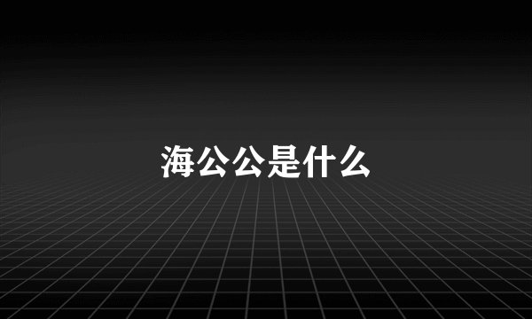 海公公是什么