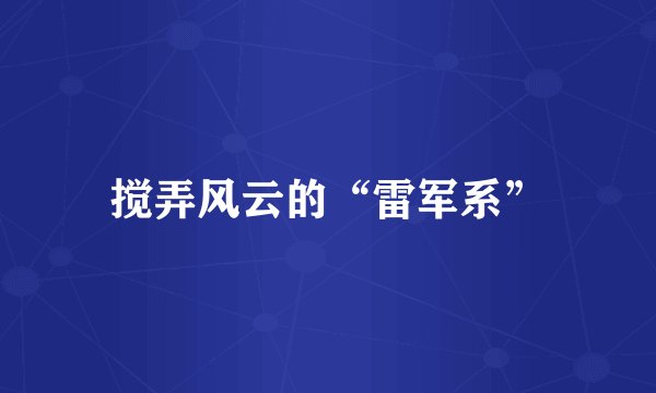 搅弄风云的“雷军系”