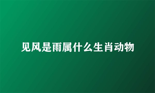 见风是雨属什么生肖动物