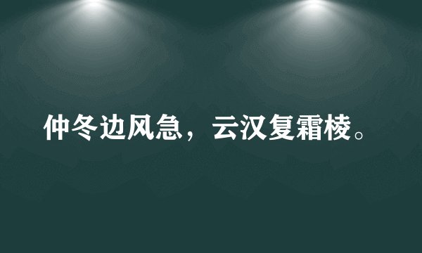 仲冬边风急，云汉复霜棱。