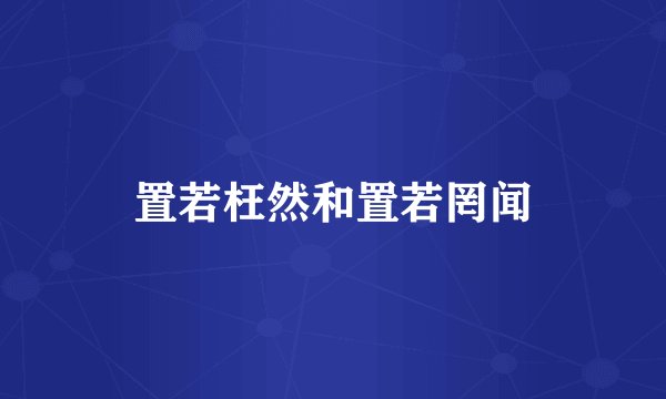 置若枉然和置若罔闻