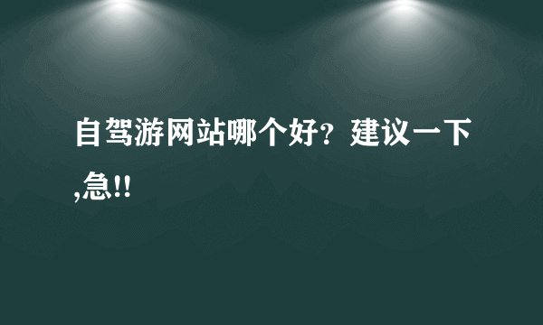自驾游网站哪个好？建议一下,急!!