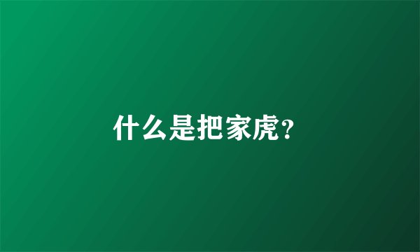 什么是把家虎？