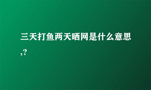三天打鱼两天晒网是什么意思,？