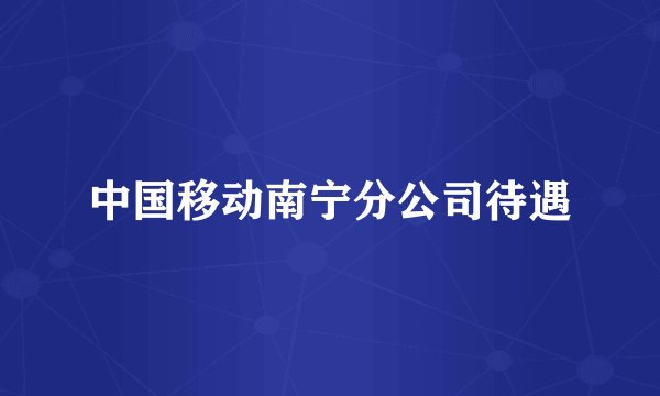 中国移动南宁分公司待遇