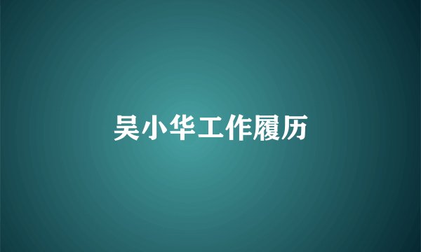 吴小华工作履历